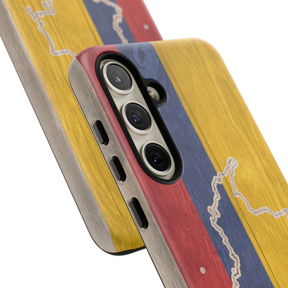 Colombian Flag Map Style iPhone Case Protective Tough Cover Flag of Colombia Samsung Colombian Pride Huawei Hard Plastic Back Colombia Phone