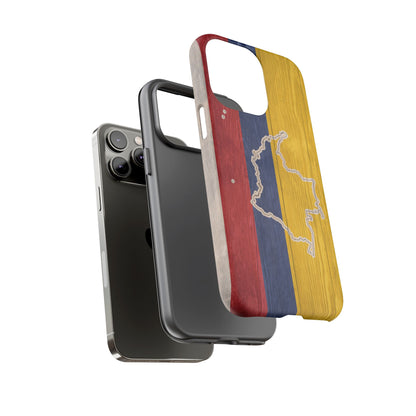 Colombian Flag Map Style iPhone Case Protective Tough Cover Flag of Colombia Samsung Colombian Pride Huawei Hard Plastic Back Colombia Phone