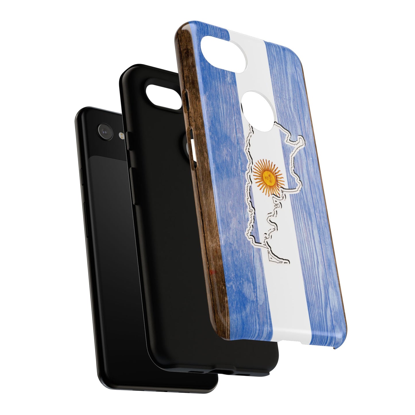 Argentina Flag Phone Case Samsung Tough Protective Cover Argentinean Pride Hard Plastic Map Argentinian Design Argentina Souvenir Wood Design Style