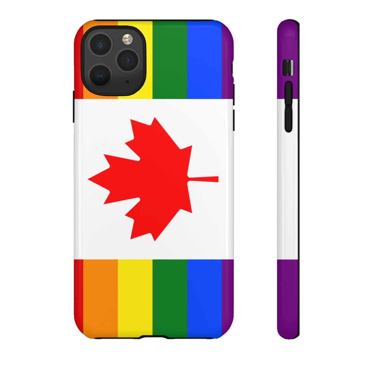 Pride Flag Phone Case -Tough Cases for LGBTQ+ Supporters Canada Theme Rainbow Design Colorful Accessories Birthday Gift