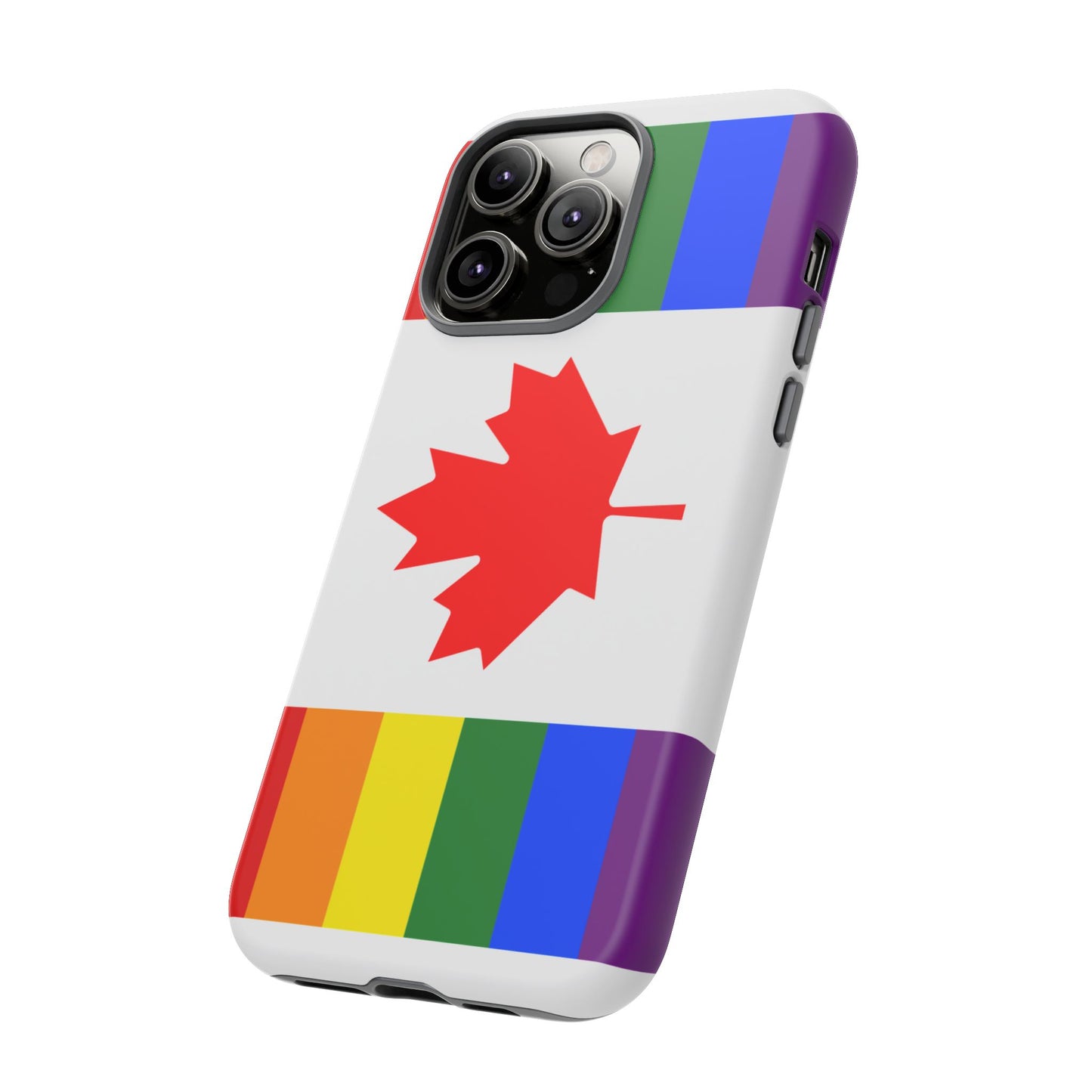 Pride Flag Phone Case -Tough Cases for LGBTQ+ Supporters Canada Theme Rainbow Design Colorful Accessories Birthday Gift