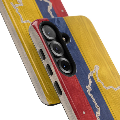 Colombian Flag Map Style iPhone Case Protective Tough Cover Flag of Colombia Samsung Colombian Pride Huawei Hard Plastic Back Colombia Phone