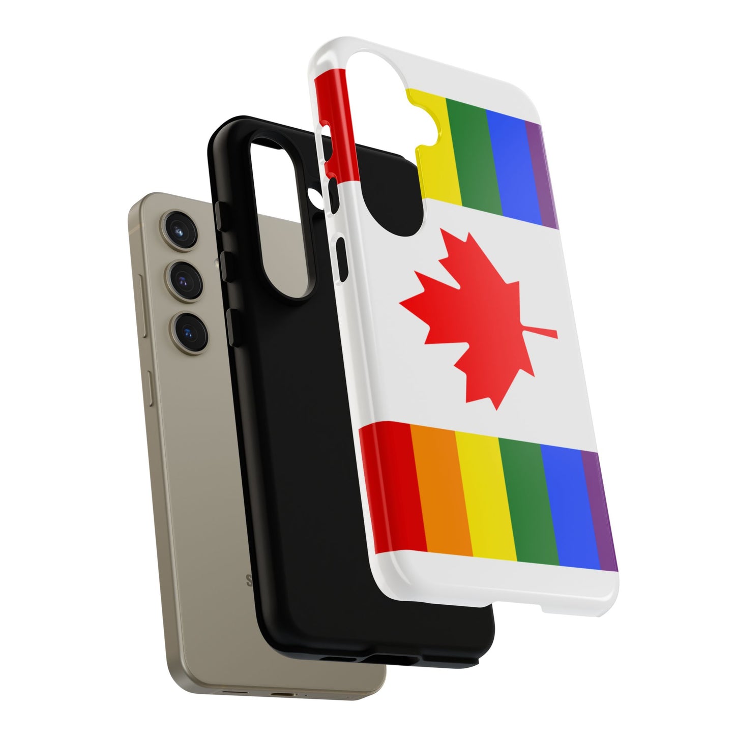 Pride Flag Phone Case -Tough Cases for LGBTQ+ Supporters Canada Theme Rainbow Design Colorful Accessories Birthday Gift