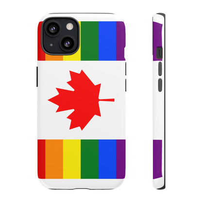 Pride Flag Phone Case -Tough Cases for LGBTQ+ Supporters Canada Theme Rainbow Design Colorful Accessories Birthday Gift