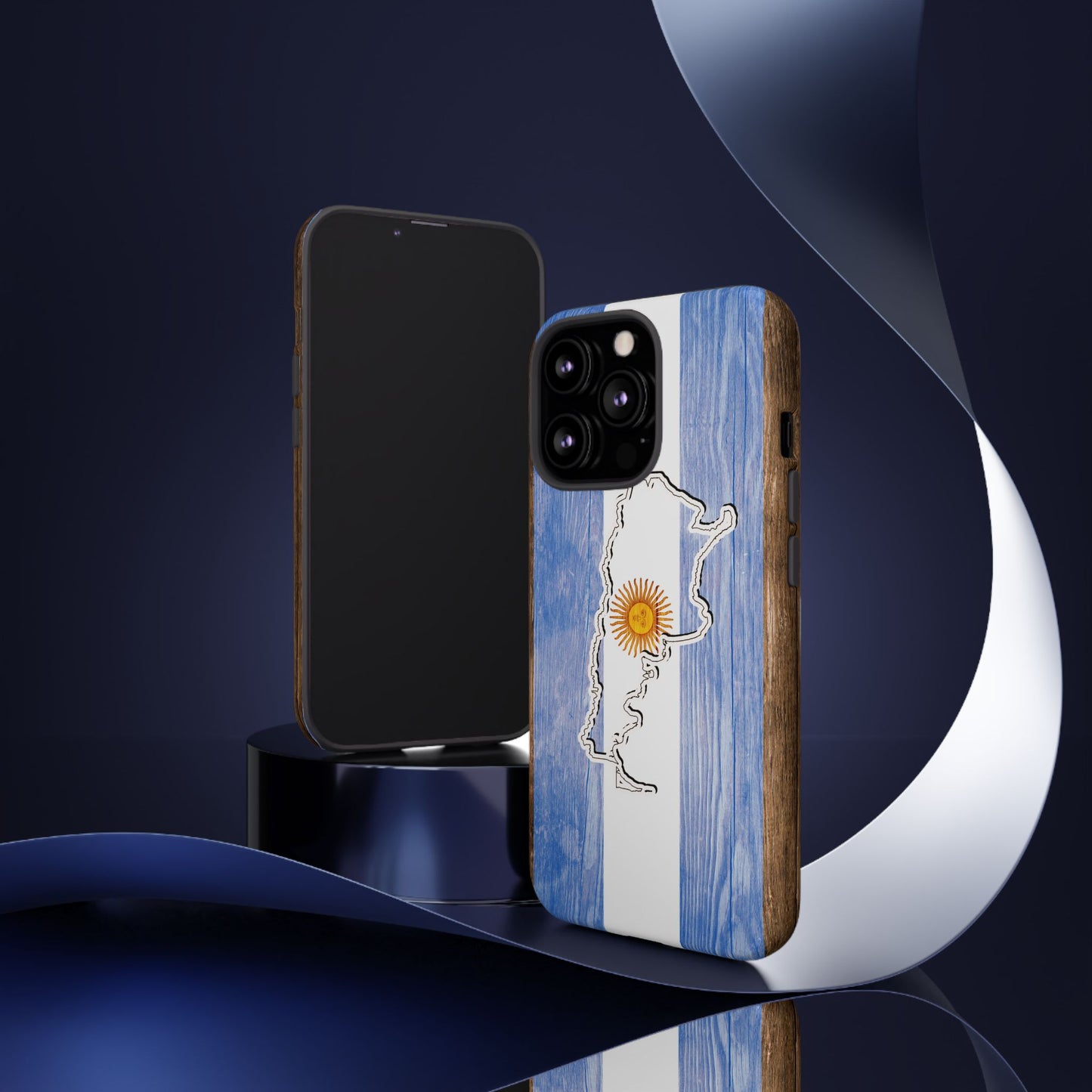 Argentina Flag Phone Case Samsung Tough Protective Cover Argentinean Pride Hard Plastic Map Argentinian Design Argentina Souvenir Wood Design Style