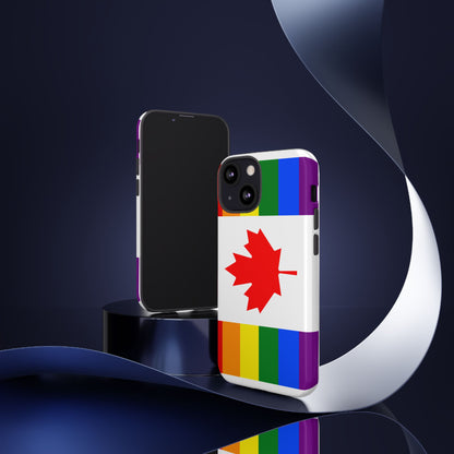 Pride Flag Phone Case -Tough Cases for LGBTQ+ Supporters Canada Theme Rainbow Design Colorful Accessories Birthday Gift