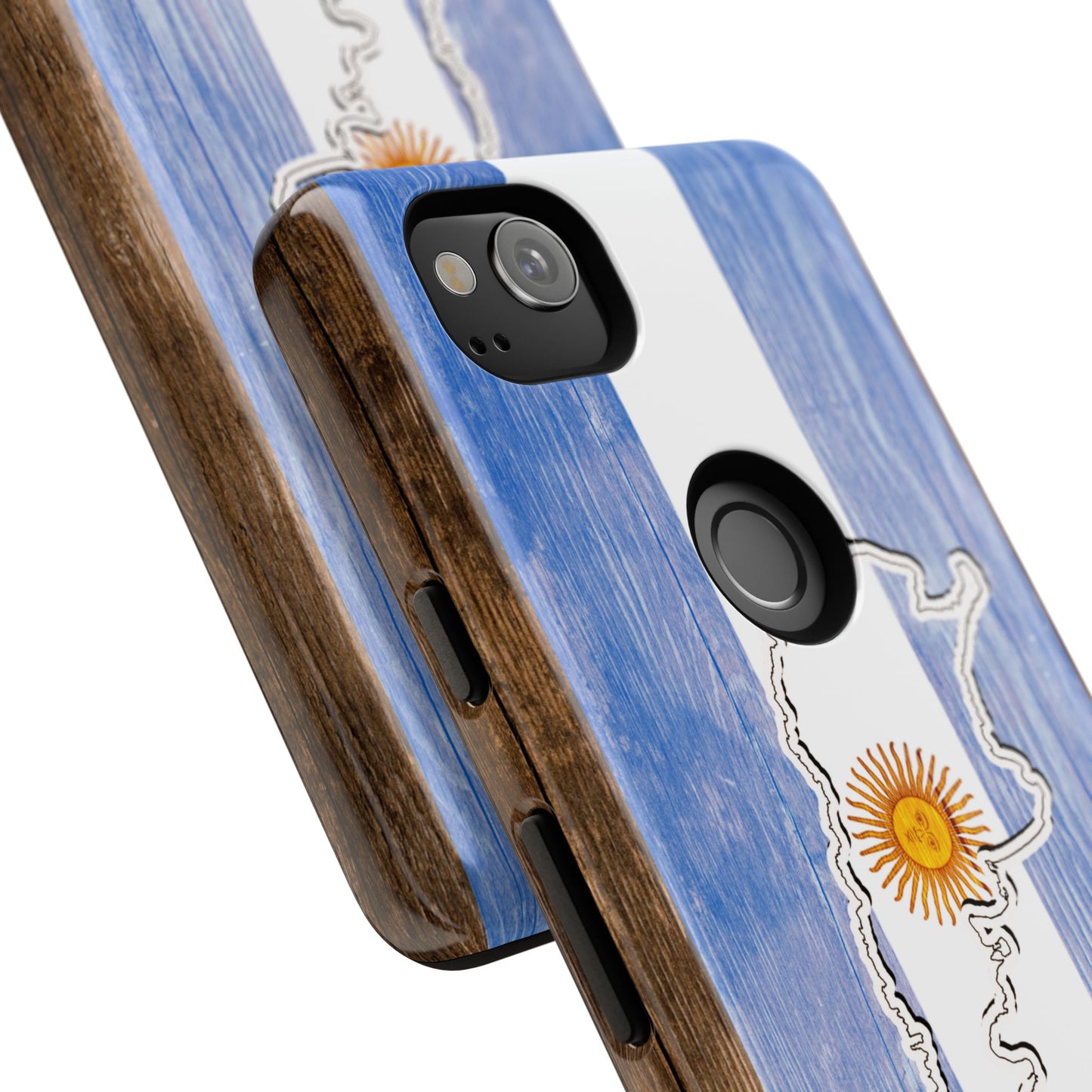 Argentina Flag Phone Case Samsung Tough Protective Cover Argentinean Pride Hard Plastic Map Argentinian Design Argentina Souvenir Wood Design Style
