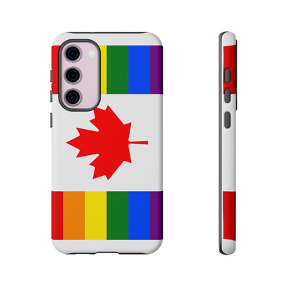 Pride Flag Phone Case -Tough Cases for LGBTQ+ Supporters Canada Theme Rainbow Design Colorful Accessories Birthday Gift