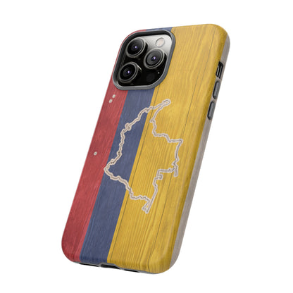 Colombian Flag Map Style iPhone Case Protective Tough Cover Flag of Colombia Samsung Colombian Pride Huawei Hard Plastic Back Colombia Phone