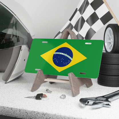 Brazilian Flag Vanity Plate Custom Car Decor Gift Personalized Brazil License Plate Automotive Accessory Car Enthusiasts Brazilian Pride