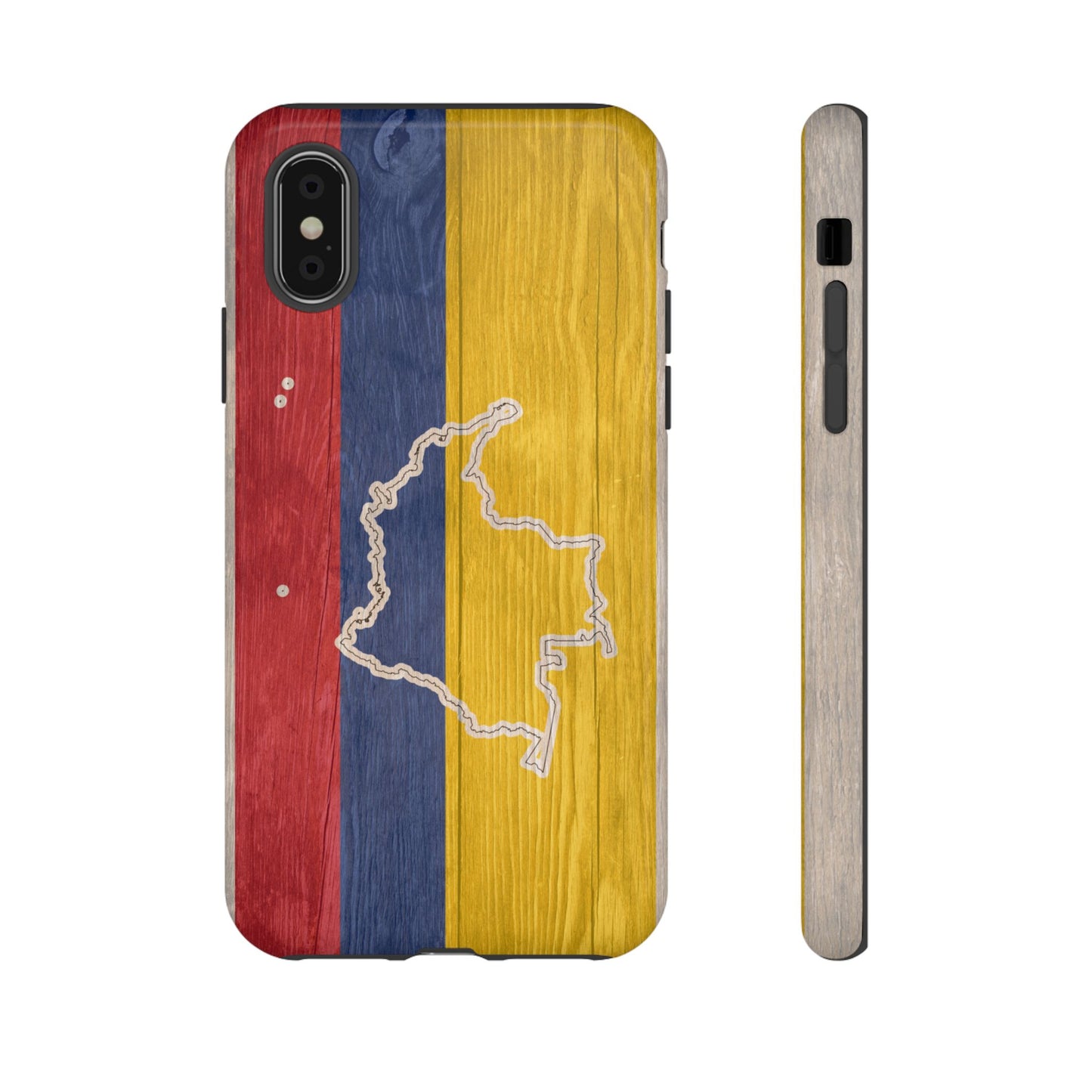 Colombian Flag Map Style iPhone Case Protective Tough Cover Flag of Colombia Samsung Colombian Pride Huawei Hard Plastic Back Colombia Phone