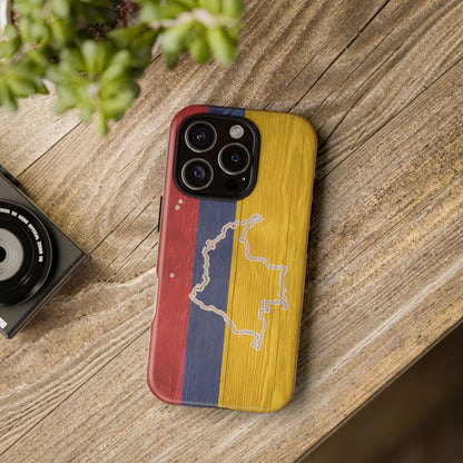 Colombian Flag Map Style iPhone Case Protective Tough Cover Flag of Colombia Samsung Colombian Pride Huawei Hard Plastic Back Colombia Phone