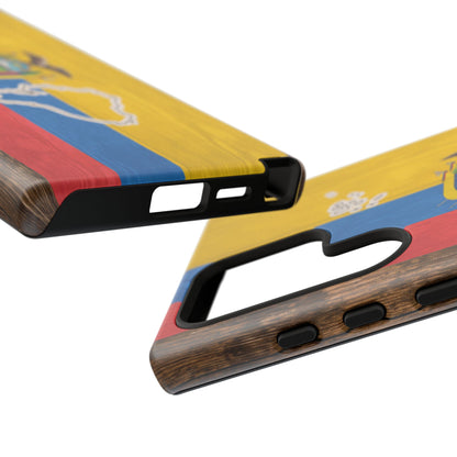 Ecuador Flag Phone Map Case Protective Tough Cover Flag of Ecuador Samsung Ecuadorian Pride Hard Plastic Back Ecuadorian Flag Cover