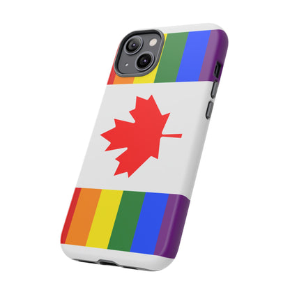Pride Flag Phone Case -Tough Cases for LGBTQ+ Supporters Canada Theme Rainbow Design Colorful Accessories Birthday Gift