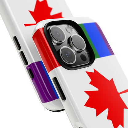 Pride Flag Phone Case -Tough Cases for LGBTQ+ Supporters Canada Theme Rainbow Design Colorful Accessories Birthday Gift