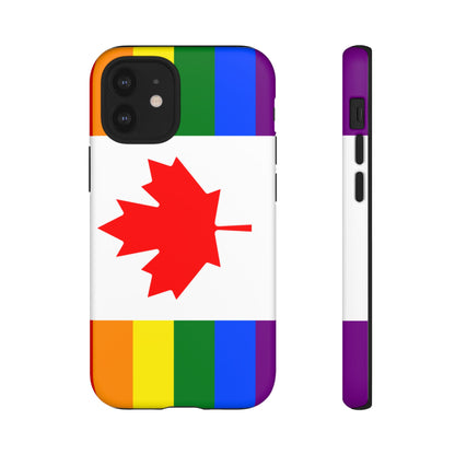 Pride Flag Phone Case -Tough Cases for LGBTQ+ Supporters Canada Theme Rainbow Design Colorful Accessories Birthday Gift