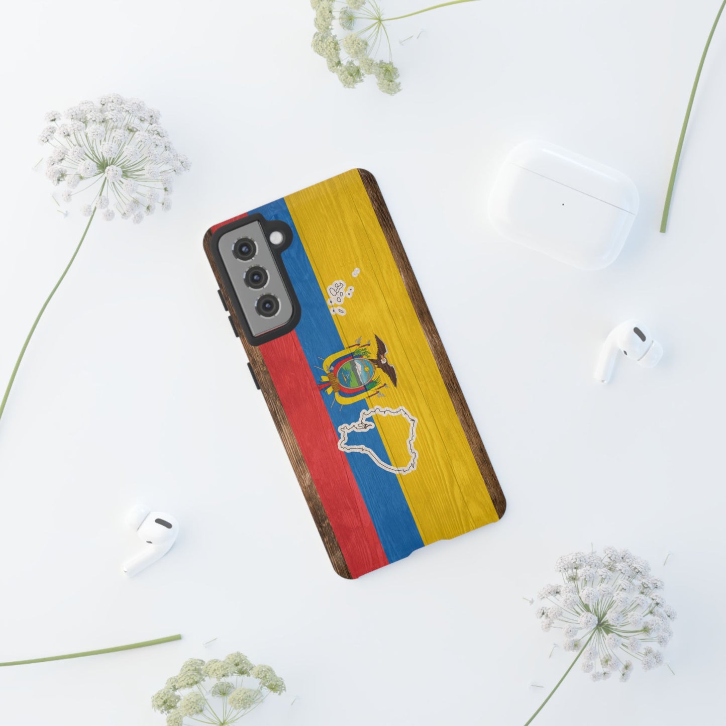 Ecuador Flag Phone Map Case Protective Tough Cover Flag of Ecuador Samsung Ecuadorian Pride Hard Plastic Back Ecuadorian Flag Cover