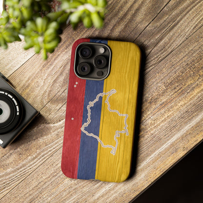 Colombian Flag Map Style iPhone Case Protective Tough Cover Flag of Colombia Samsung Colombian Pride Huawei Hard Plastic Back Colombia Phone