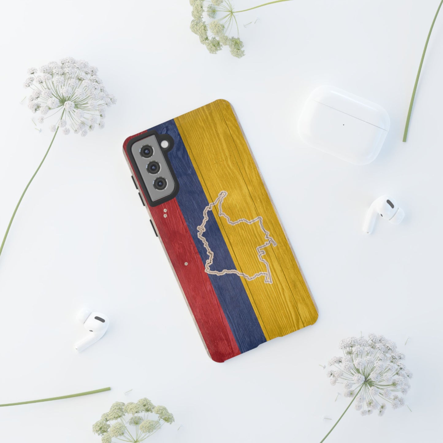 Colombian Flag Map Style iPhone Case Protective Tough Cover Flag of Colombia Samsung Colombian Pride Huawei Hard Plastic Back Colombia Phone