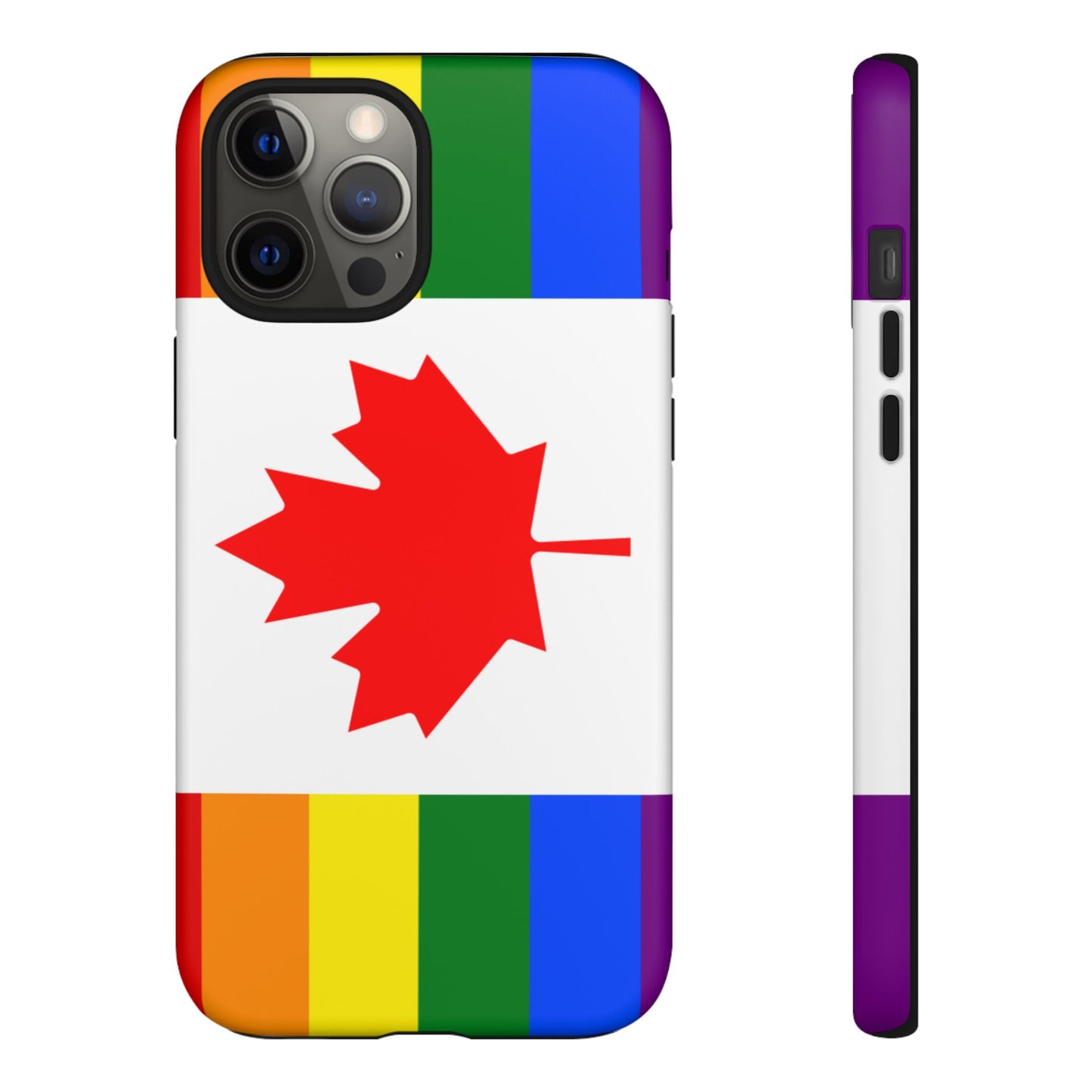 Pride Flag Phone Case -Tough Cases for LGBTQ+ Supporters Canada Theme Rainbow Design Colorful Accessories Birthday Gift