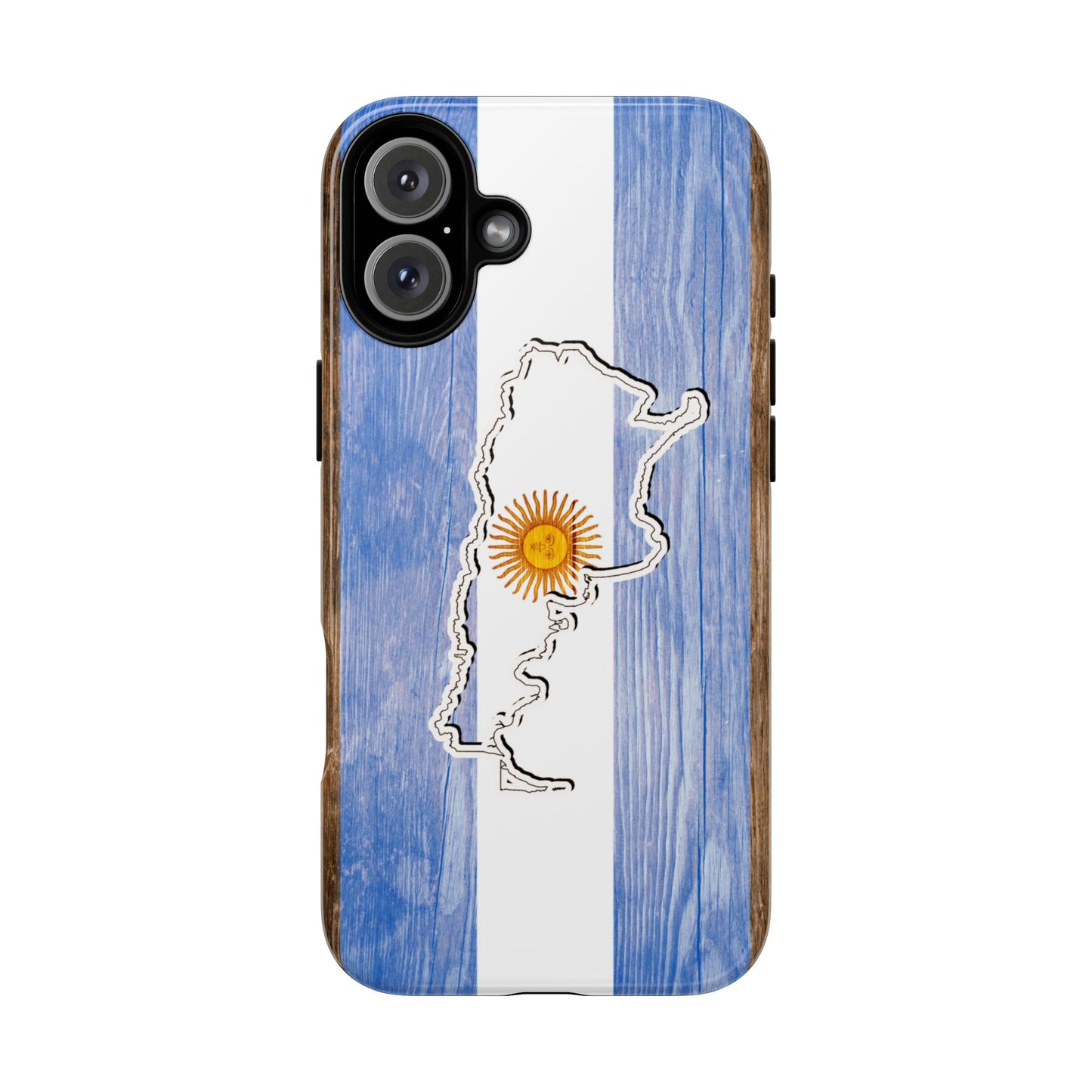 Argentina Flag Phone Case Samsung Tough Protective Cover Argentinean Pride Hard Plastic Map Argentinian Design Argentina Souvenir Wood Design Style