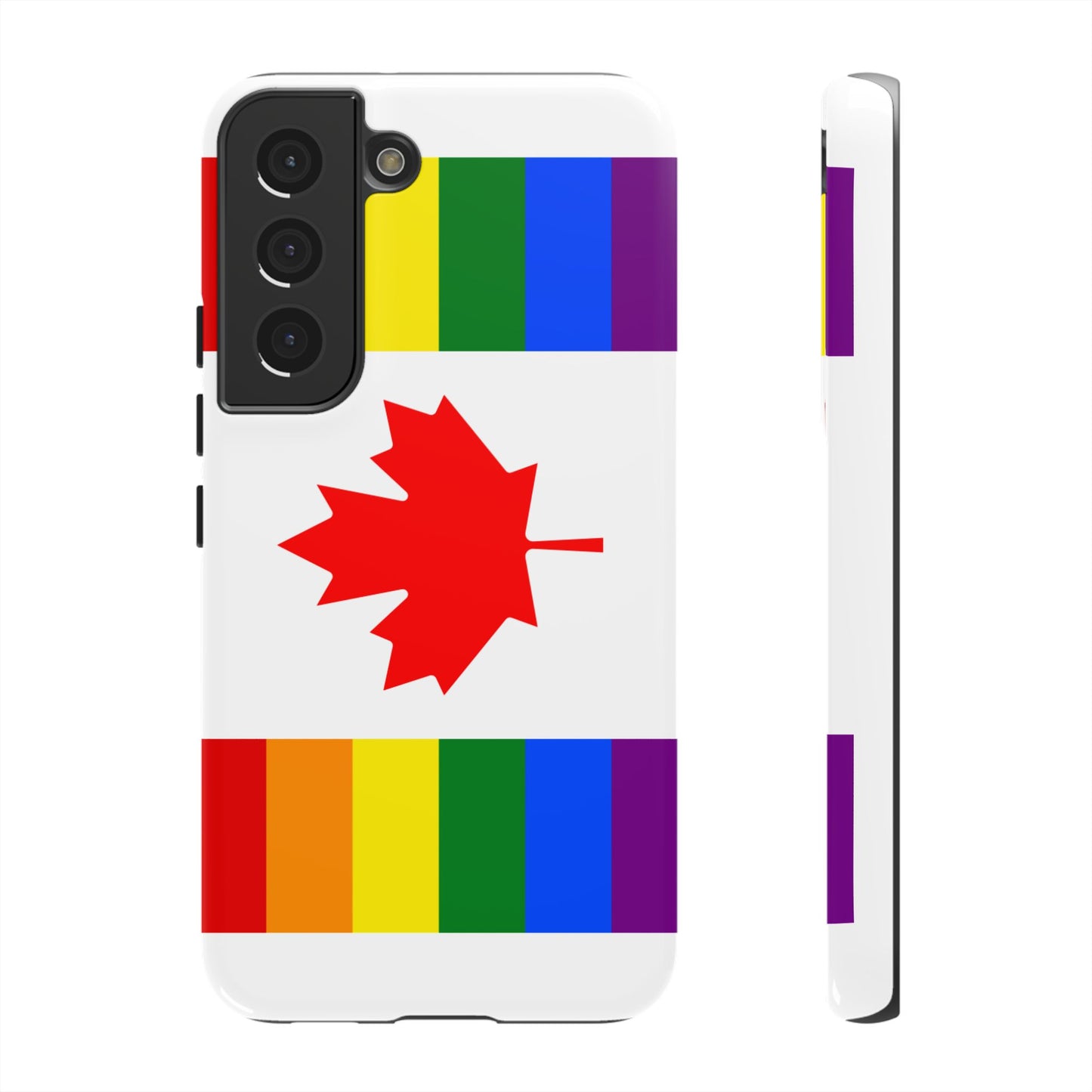 Pride Flag Phone Case -Tough Cases for LGBTQ+ Supporters Canada Theme Rainbow Design Colorful Accessories Birthday Gift