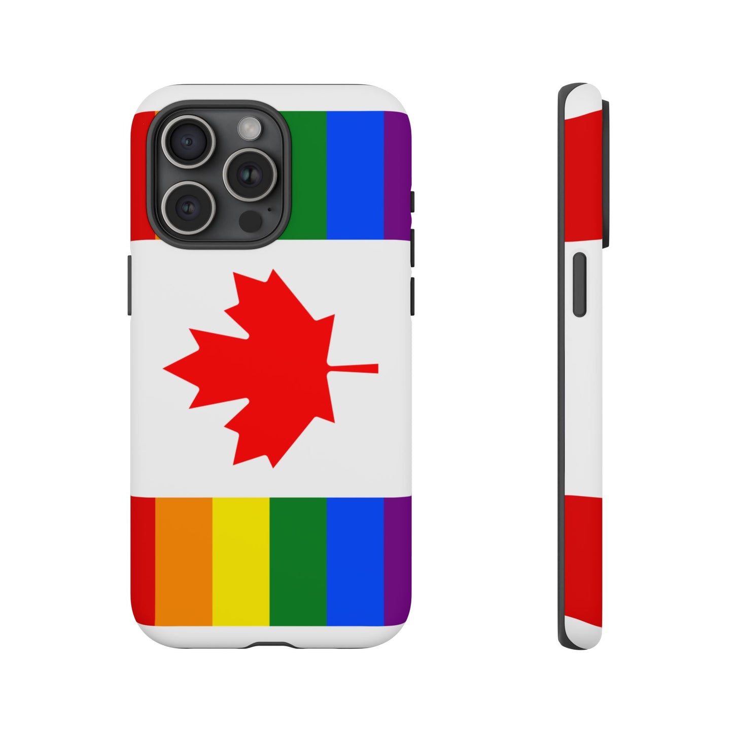 Pride Flag Phone Case -Tough Cases for LGBTQ+ Supporters Canada Theme Rainbow Design Colorful Accessories Birthday Gift