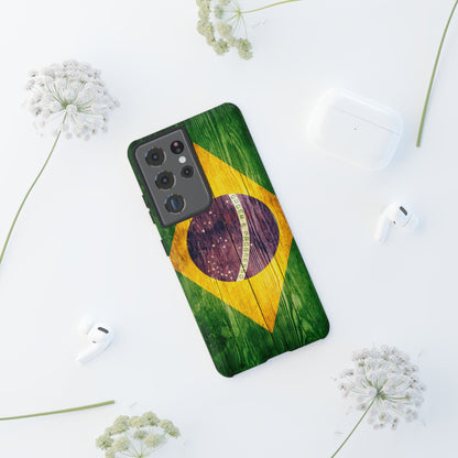 Brazil Phone Case Protective Tough Cover Flag of Brazil Samsung Brazilian Pride Hard Plastic Back Brazil Flag Cover IPhone Souvenir Gift Protective Case