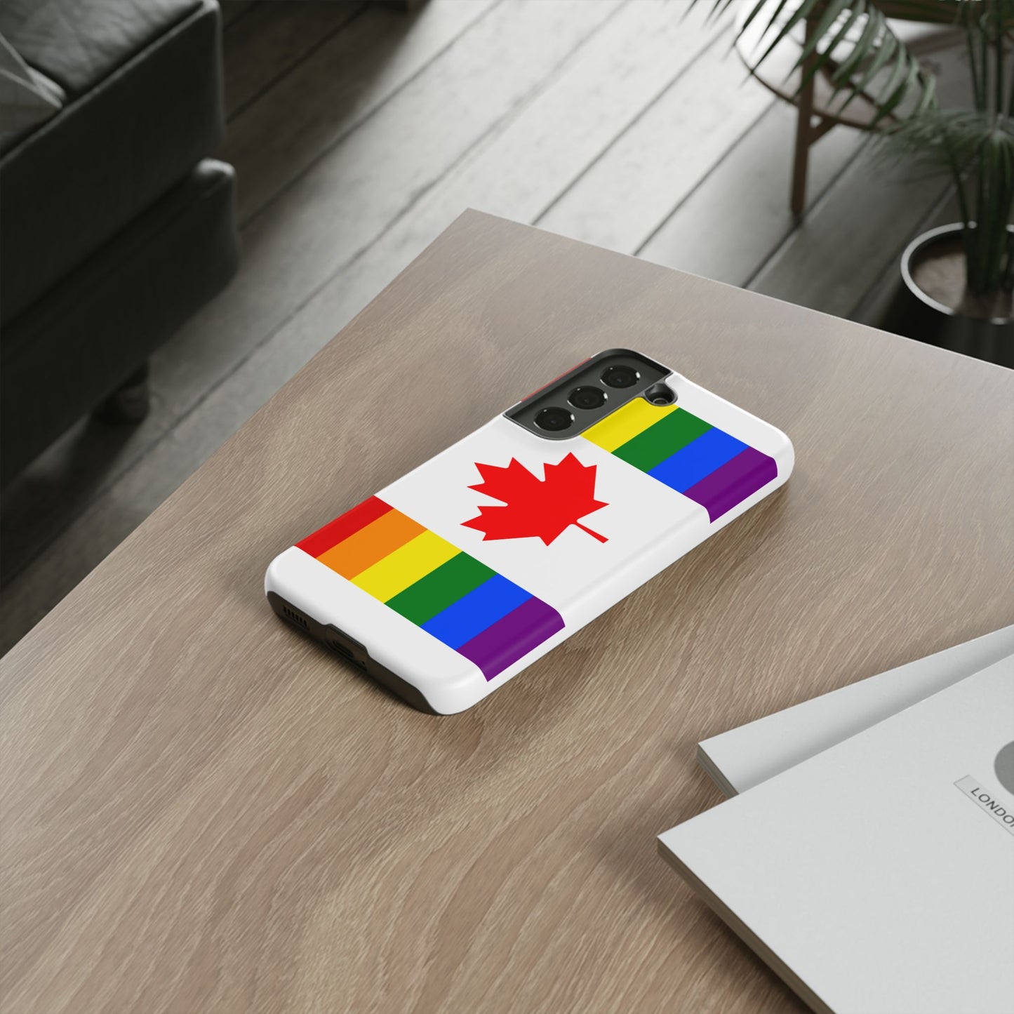 Pride Flag Phone Case -Tough Cases for LGBTQ+ Supporters Canada Theme Rainbow Design Colorful Accessories Birthday Gift
