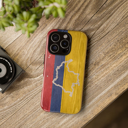 Colombian Flag Map Style iPhone Case Protective Tough Cover Flag of Colombia Samsung Colombian Pride Huawei Hard Plastic Back Colombia Phone