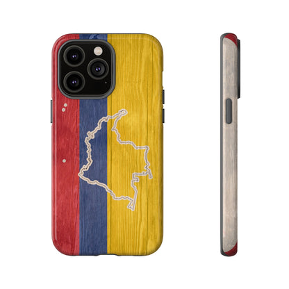 Colombian Flag Map Style iPhone Case Protective Tough Cover Flag of Colombia Samsung Colombian Pride Huawei Hard Plastic Back Colombia Phone