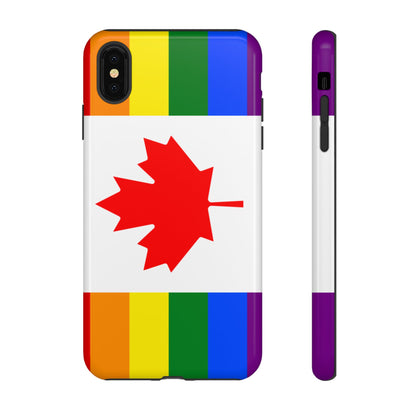 Pride Flag Phone Case -Tough Cases for LGBTQ+ Supporters Canada Theme Rainbow Design Colorful Accessories Birthday Gift