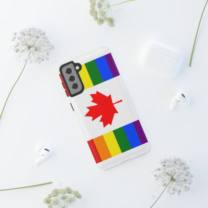 Pride Flag Phone Case -Tough Cases for LGBTQ+ Supporters Canada Theme Rainbow Design Colorful Accessories Birthday Gift