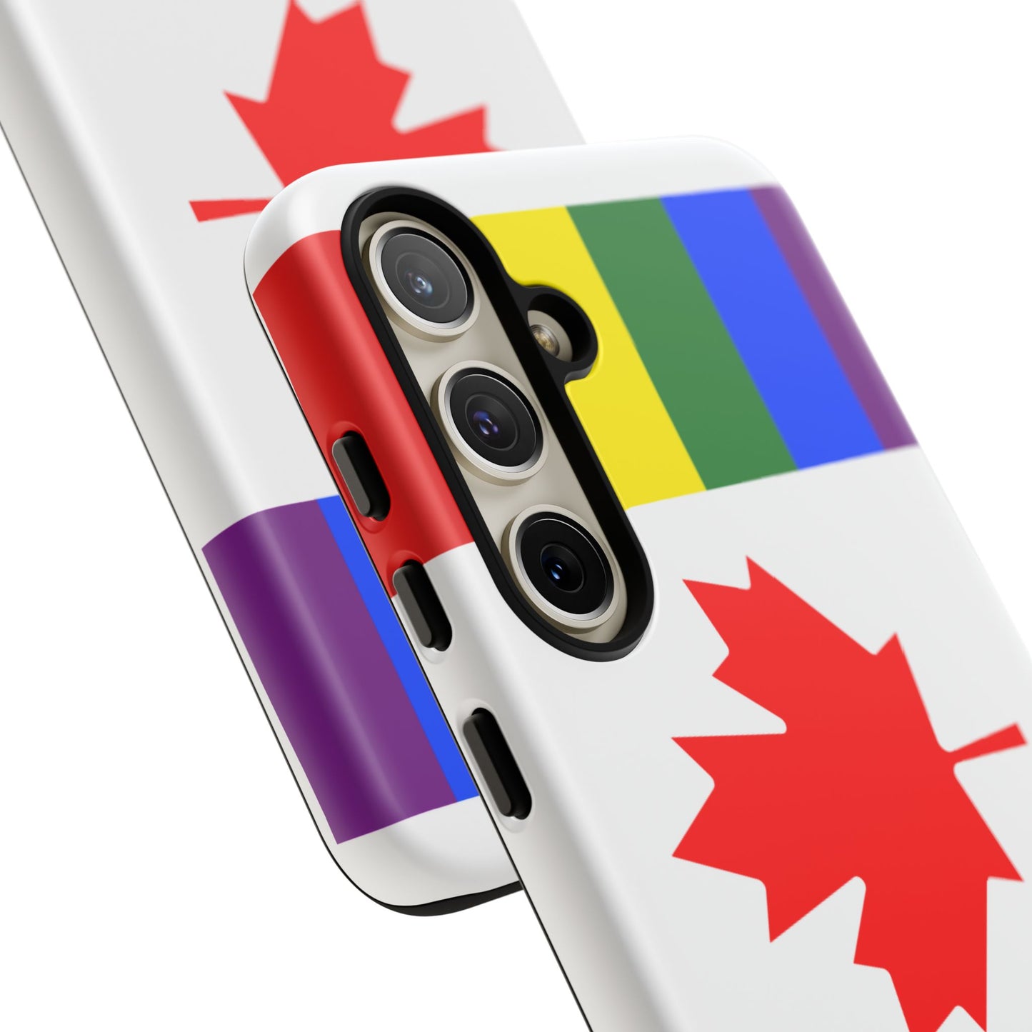 Pride Flag Phone Case -Tough Cases for LGBTQ+ Supporters Canada Theme Rainbow Design Colorful Accessories Birthday Gift