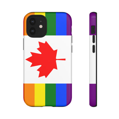 Pride Flag Phone Case -Tough Cases for LGBTQ+ Supporters Canada Theme Rainbow Design Colorful Accessories Birthday Gift