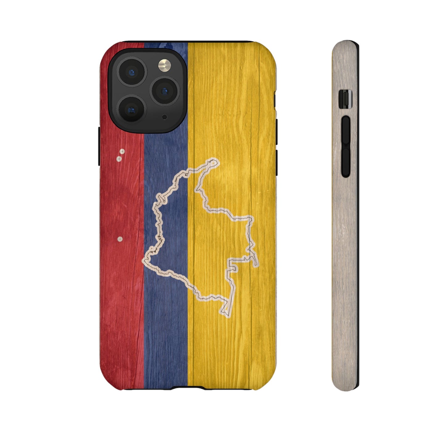 Colombian Flag Map Style iPhone Case Protective Tough Cover Flag of Colombia Samsung Colombian Pride Huawei Hard Plastic Back Colombia Phone