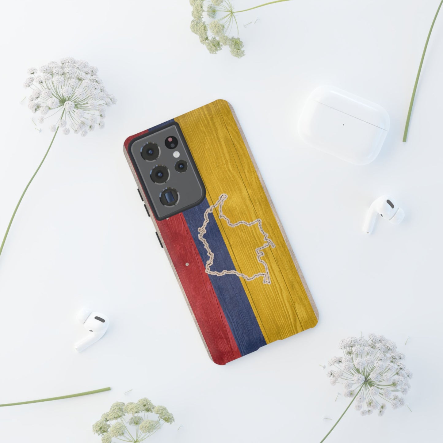 Colombian Flag Map Style iPhone Case Protective Tough Cover Flag of Colombia Samsung Colombian Pride Huawei Hard Plastic Back Colombia Phone