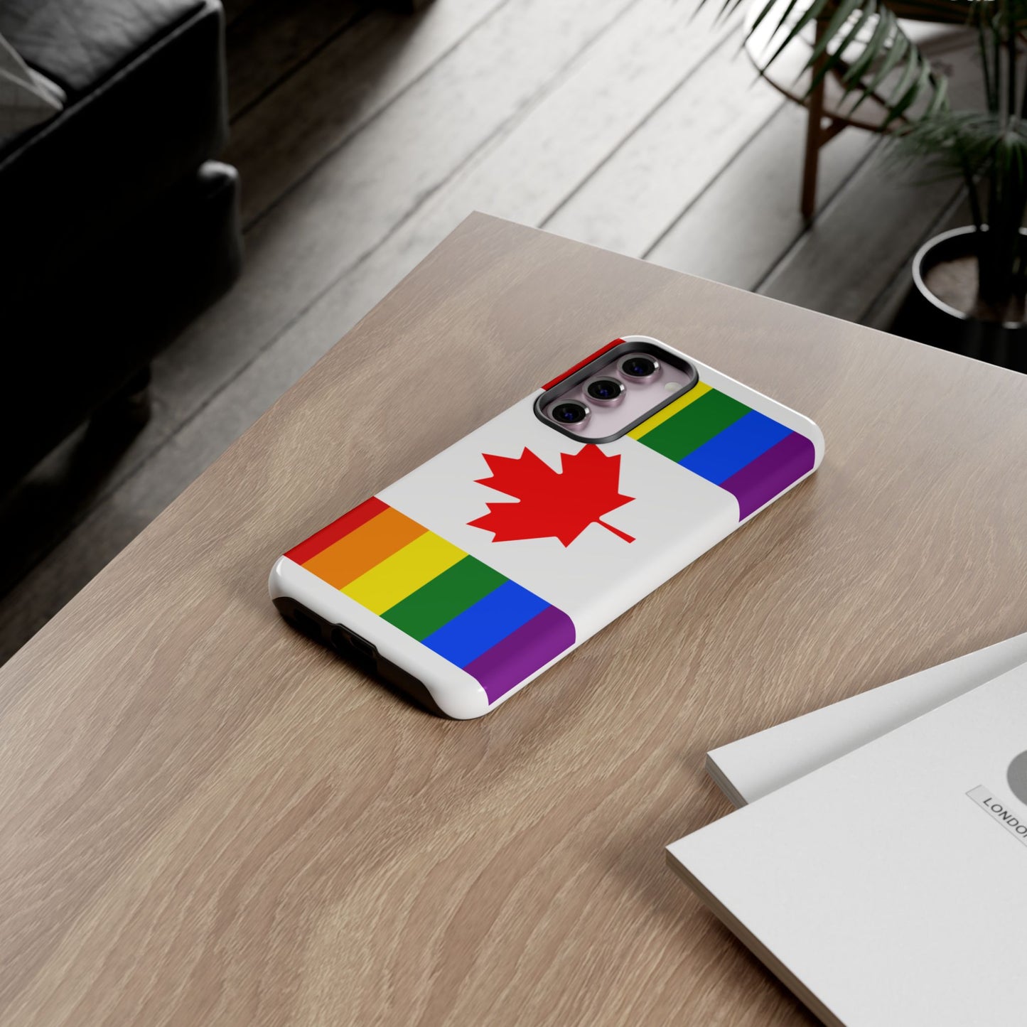 Pride Flag Phone Case -Tough Cases for LGBTQ+ Supporters Canada Theme Rainbow Design Colorful Accessories Birthday Gift