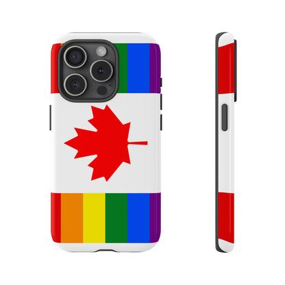 Pride Flag Phone Case -Tough Cases for LGBTQ+ Supporters Canada Theme Rainbow Design Colorful Accessories Birthday Gift