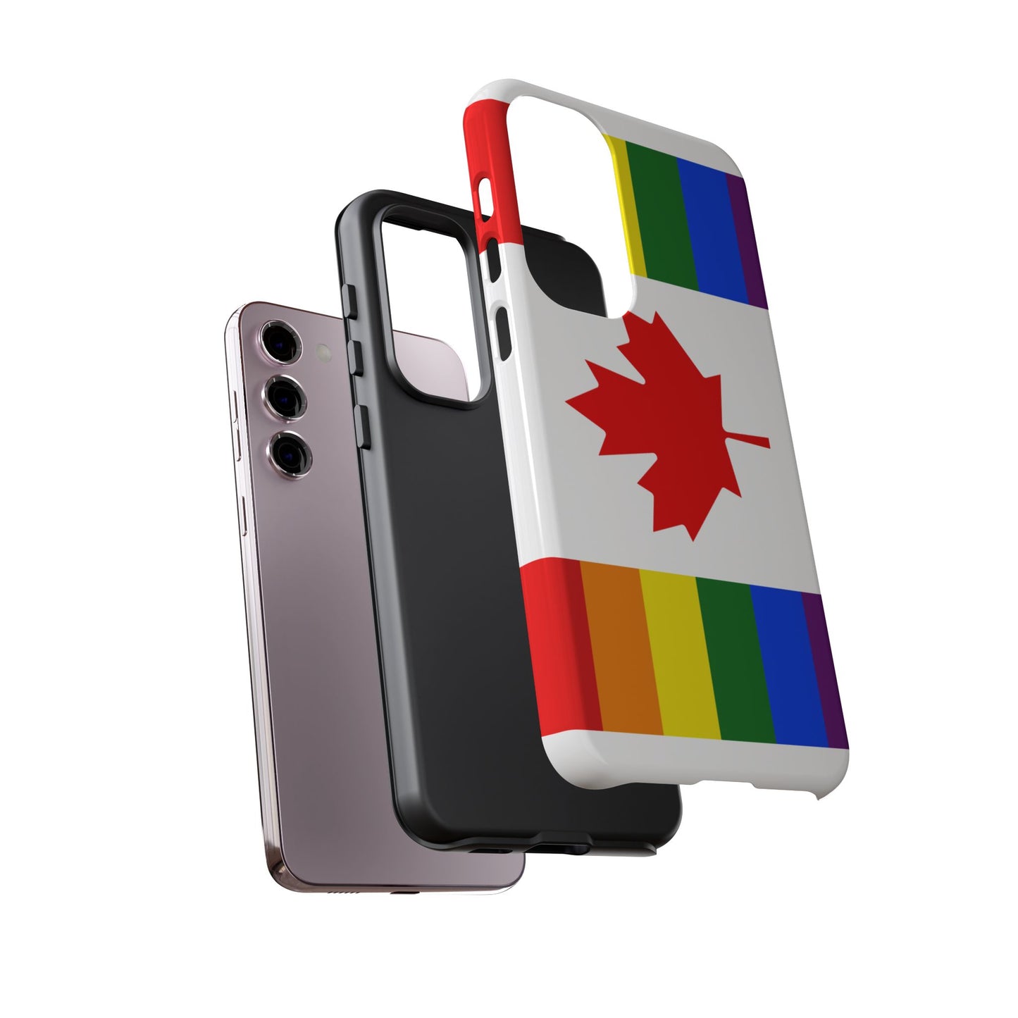 Pride Flag Phone Case -Tough Cases for LGBTQ+ Supporters Canada Theme Rainbow Design Colorful Accessories Birthday Gift