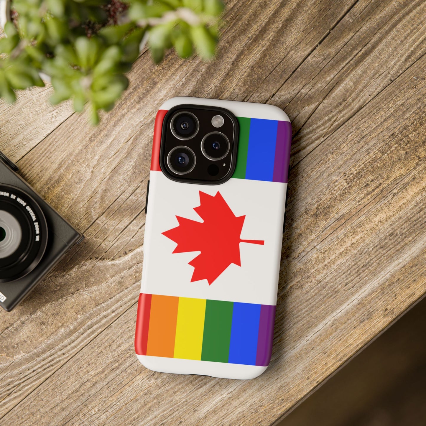Pride Flag Phone Case -Tough Cases for LGBTQ+ Supporters Canada Theme Rainbow Design Colorful Accessories Birthday Gift