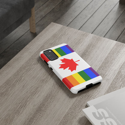 Pride Flag Phone Case -Tough Cases for LGBTQ+ Supporters Canada Theme Rainbow Design Colorful Accessories Birthday Gift