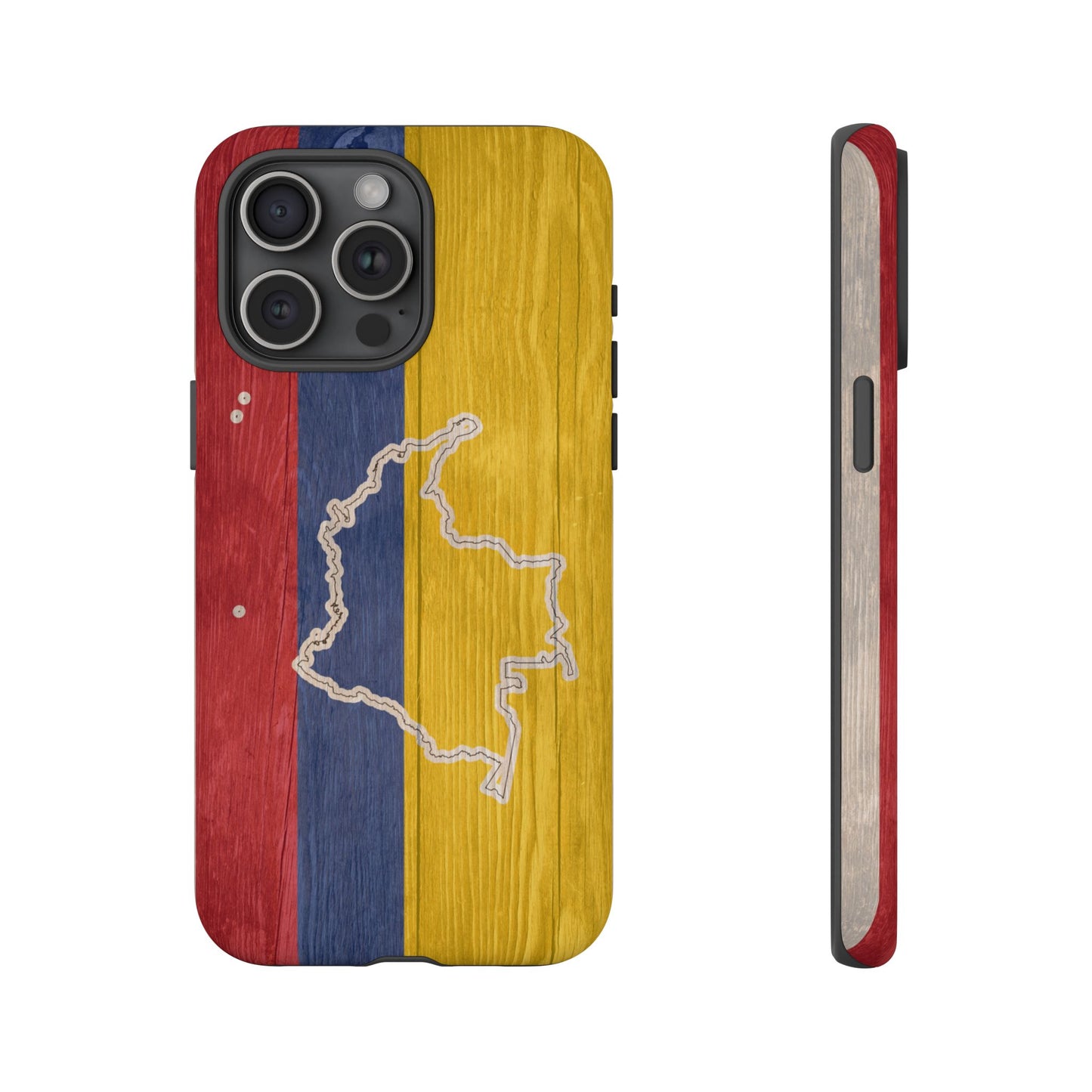 Colombian Flag Map Style iPhone Case Protective Tough Cover Flag of Colombia Samsung Colombian Pride Huawei Hard Plastic Back Colombia Phone