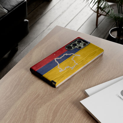 Colombian Flag Map Style iPhone Case Protective Tough Cover Flag of Colombia Samsung Colombian Pride Huawei Hard Plastic Back Colombia Phone