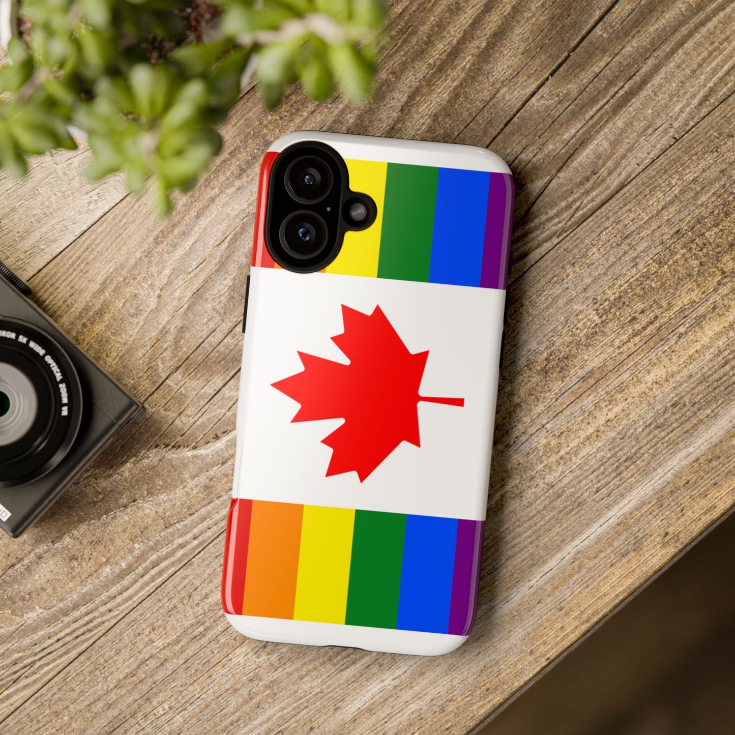 Pride Flag Phone Case -Tough Cases for LGBTQ+ Supporters Canada Theme Rainbow Design Colorful Accessories Birthday Gift