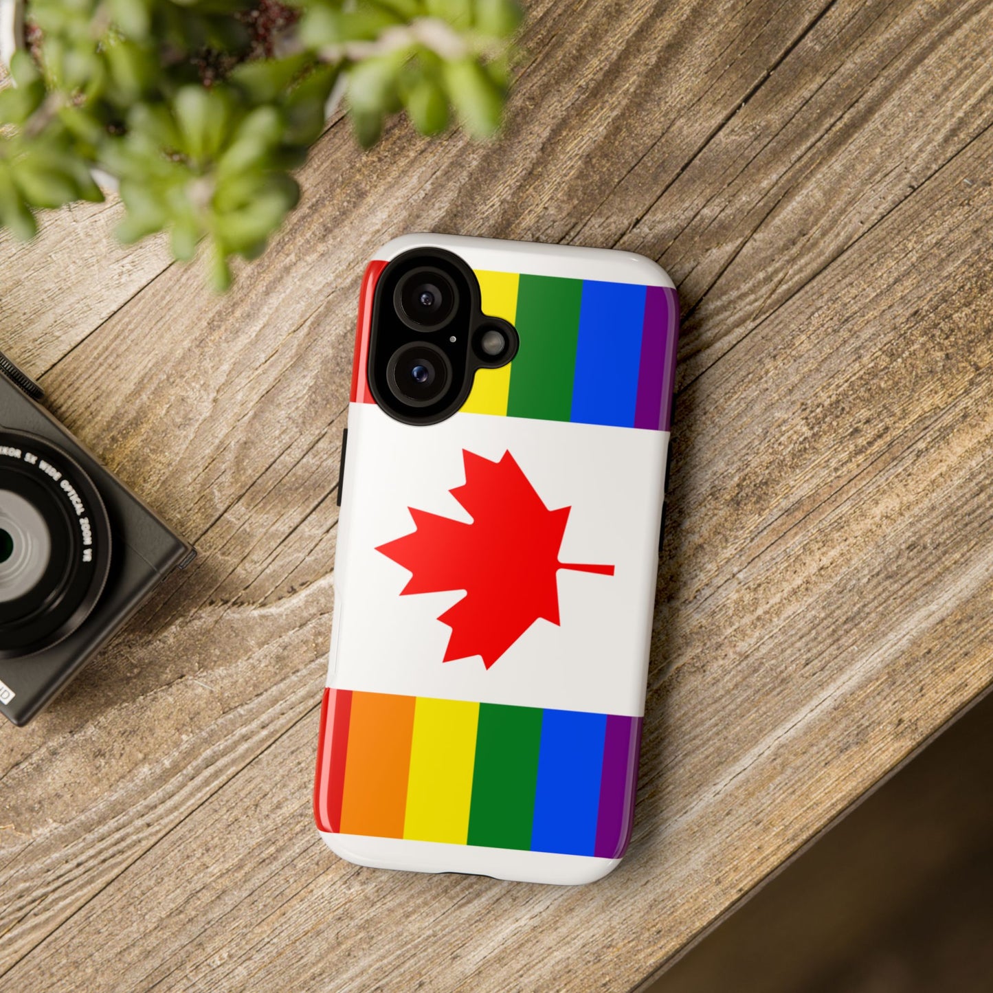 Pride Flag Phone Case -Tough Cases for LGBTQ+ Supporters Canada Theme Rainbow Design Colorful Accessories Birthday Gift