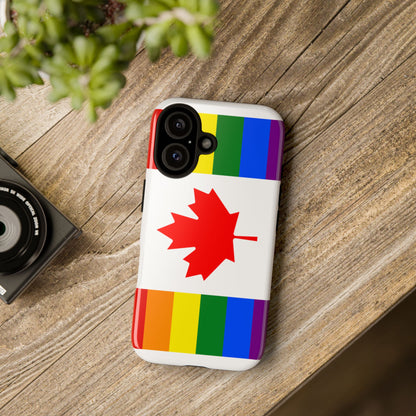 Pride Flag Phone Case -Tough Cases for LGBTQ+ Supporters Canada Theme Rainbow Design Colorful Accessories Birthday Gift
