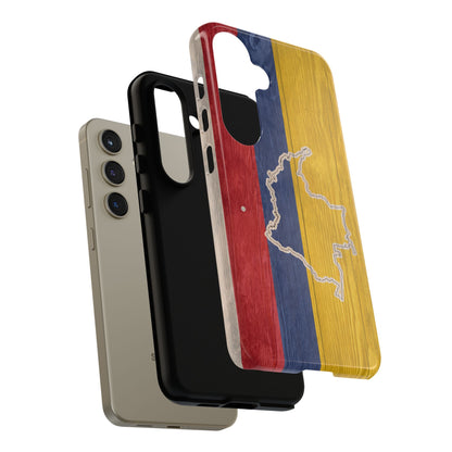 Colombian Flag Map Style iPhone Case Protective Tough Cover Flag of Colombia Samsung Colombian Pride Huawei Hard Plastic Back Colombia Phone