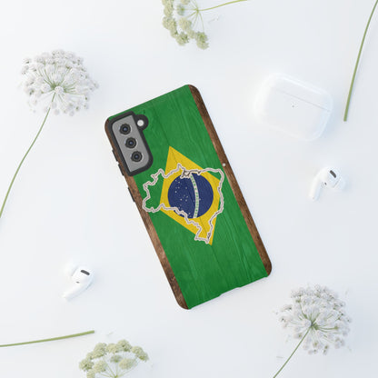 Brazil Flag Phone Map Case Protective Tough Cover Flag of Brazil Samsung Brazilian Pride Hard Plastic Back Brazil Flag Cover