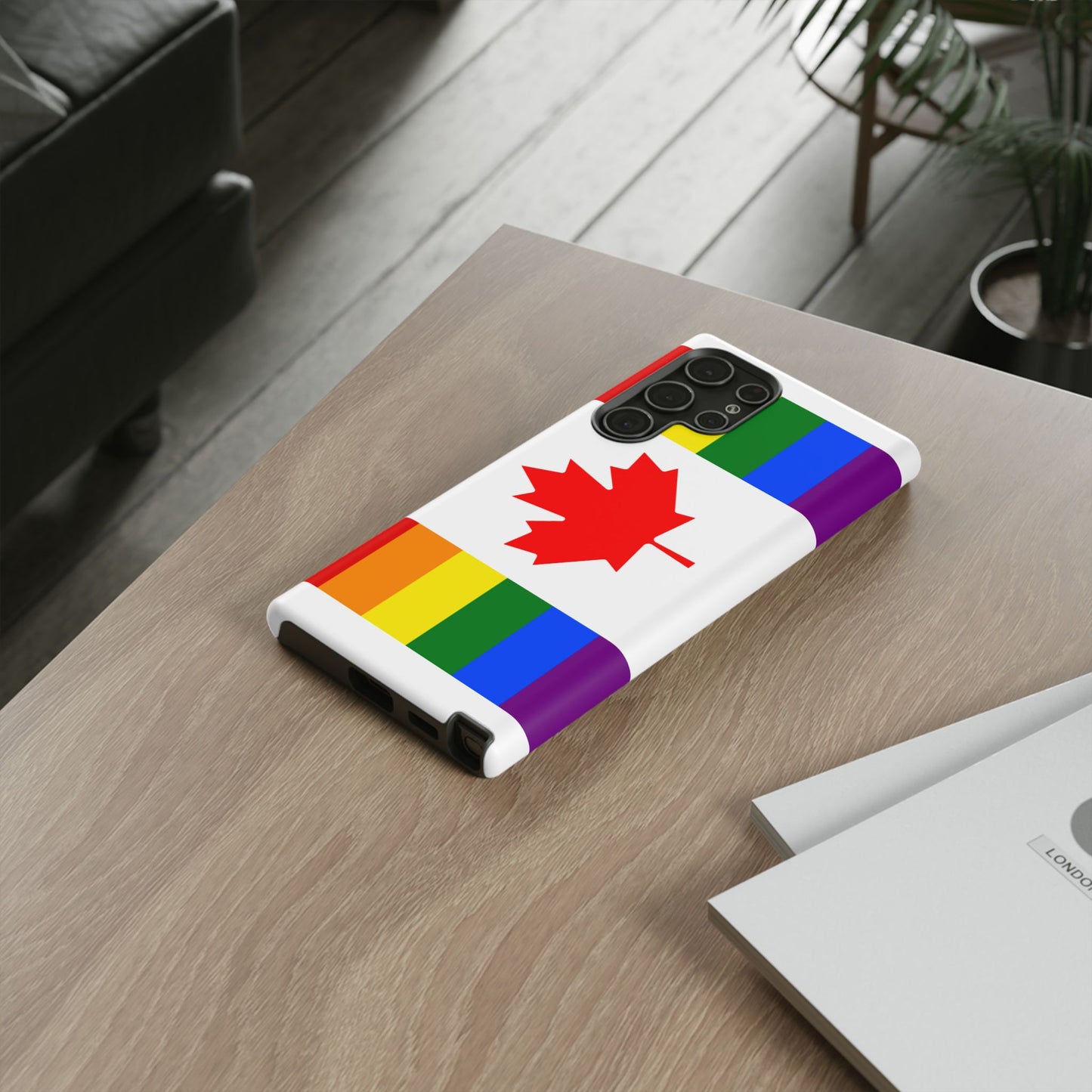 Pride Flag Phone Case -Tough Cases for LGBTQ+ Supporters Canada Theme Rainbow Design Colorful Accessories Birthday Gift